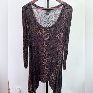 Grace Elements Black and Gray Patterned Top